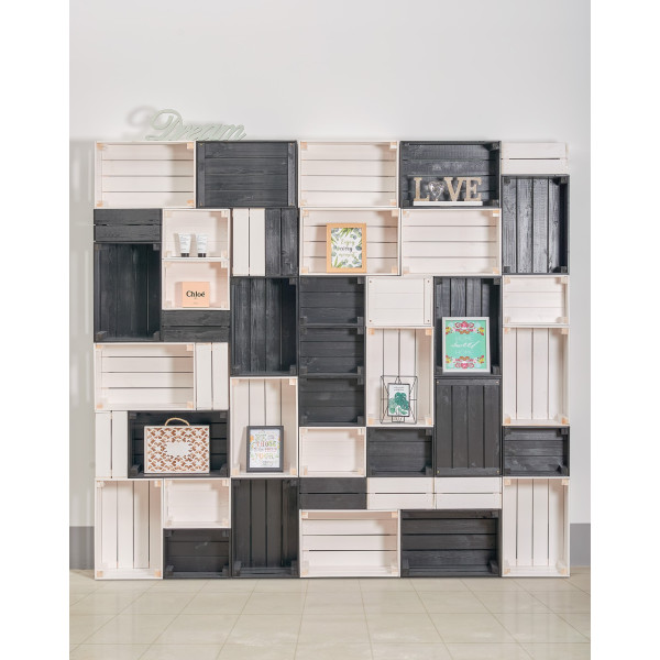 Skrzynka drewniana mała 31x23x15 cm Signal white