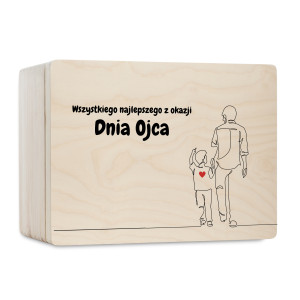 Pudełko na Dzień Ojca Personalizowane Drewniane Pudełko Prezent dla Ojca  z Nadrukiem UV