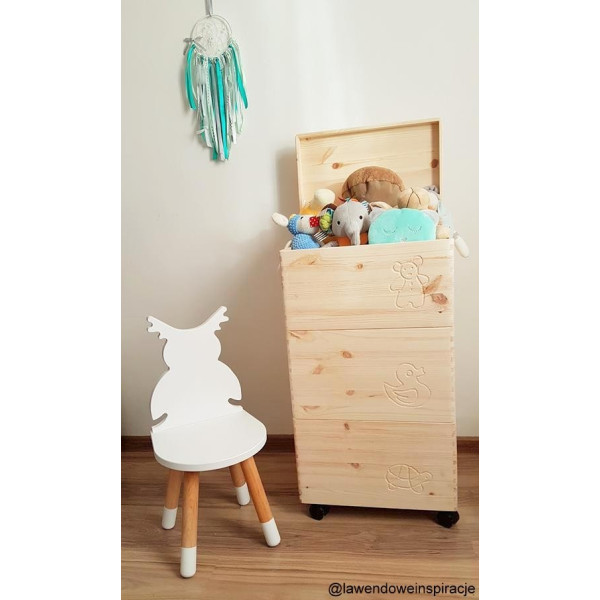 Skrzynka drewniana z deklem 40x30x23 cm "Żółw"