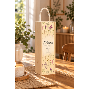 Personalizowana skrzynka drewniana na wino z nadrukiem UV 10x11x35cm