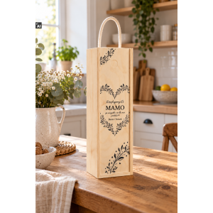 Personalizowana skrzynka drewniana na wino z nadrukiem UV 10x11x35cm