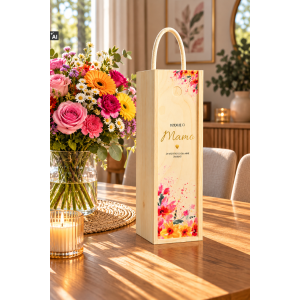 Personalizowana skrzynka drewniana na wino z nadrukiem UV 10x11x35cm