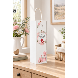 Personalizowana skrzynka drewniana na wino z nadrukiem UV 10x11x35cm