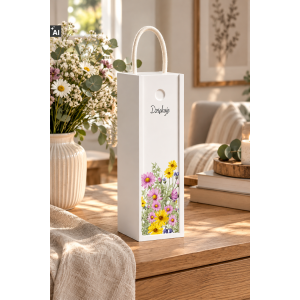 Personalizowana skrzynka drewniana na wino z nadrukiem UV 10x11x35cm