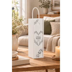 Personalizowana skrzynka drewniana na wino z nadrukiem UV 10x11x35cm