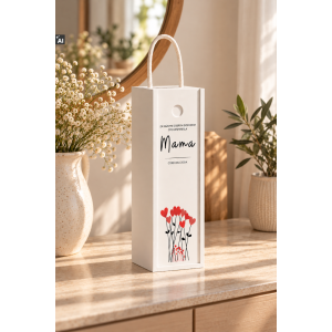 Personalizowana skrzynka drewniana na wino z nadrukiem UV 10x11x35cm