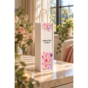 Personalizowana skrzynka drewniana na wino z nadrukiem UV 10x11x35cm