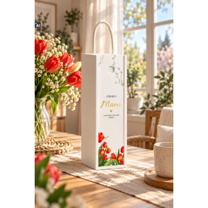 Personalizowana skrzynka drewniana na wino z nadrukiem UV 10x11x35cm