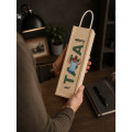 Personalizowana skrzynka drewniana na wino z nadrukiem UV 10x11x35cm