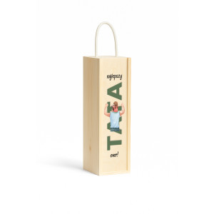 Personalizowana skrzynka drewniana na wino z nadrukiem UV 10x11x35cm