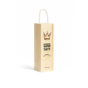 Personalizowana skrzynka drewniana na wino z nadrukiem UV 10x11x35cm