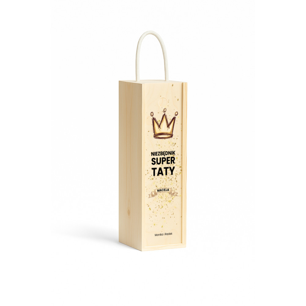 Personalizowana skrzynka drewniana na wino z nadrukiem UV 10x11x35cm