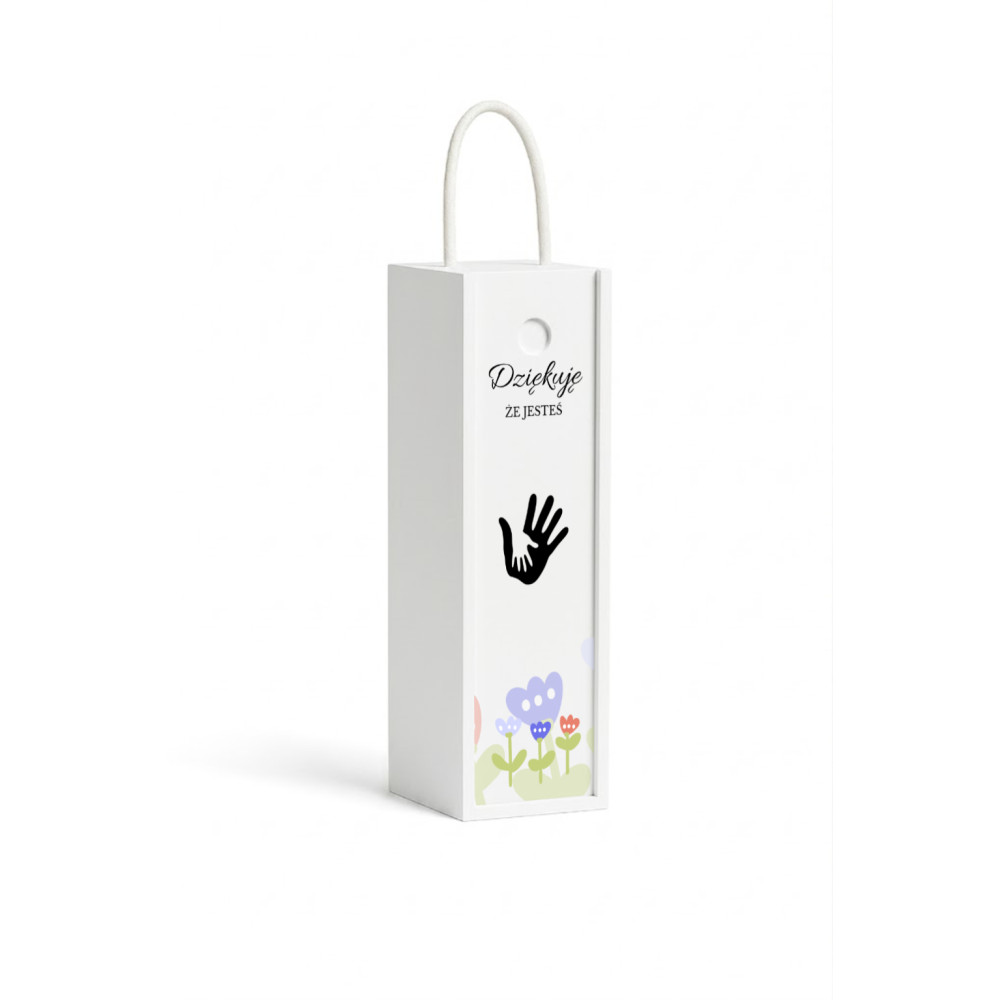 Personalizowana skrzynka drewniana na wino z nadrukiem UV 10x11x35cm