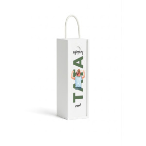 Personalizowana skrzynka drewniana na wino z nadrukiem UV 10x11x35cm