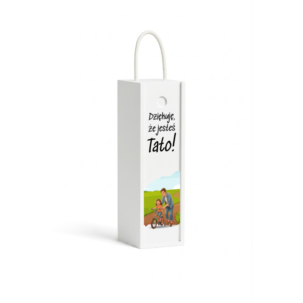 Personalizowana skrzynka drewniana na wino z nadrukiem UV 10x11x35cm