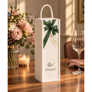 Personalizowana skrzynka drewniana na wino z nadrukiem UV 10x11x35cm