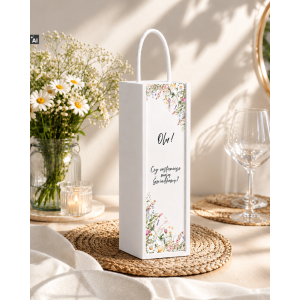 Personalizowana skrzynka drewniana na wino z nadrukiem UV 10x11x35cm