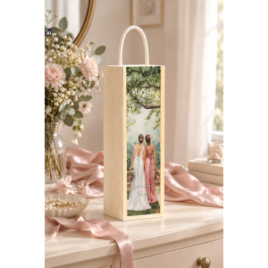 Personalizowana skrzynka drewniana na wino z nadrukiem UV 10x11x35cm