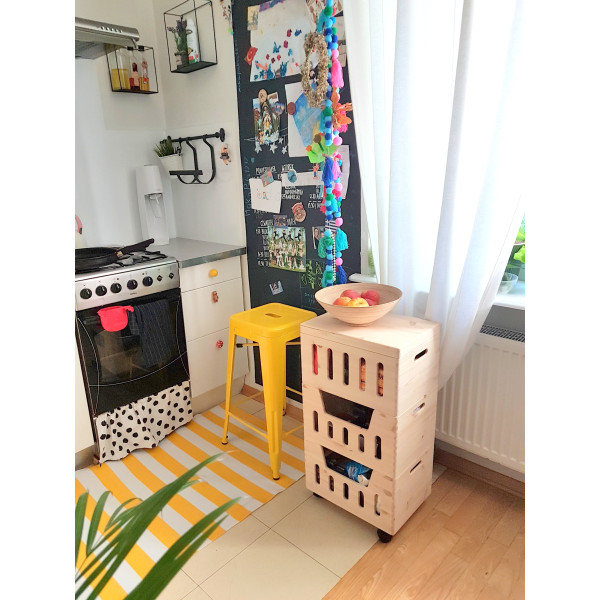 Trio z wybraniami drewniane 39x30x74 cm Natural wood Trio z wybraniami drewniane 39x30x74 cm Natural wood