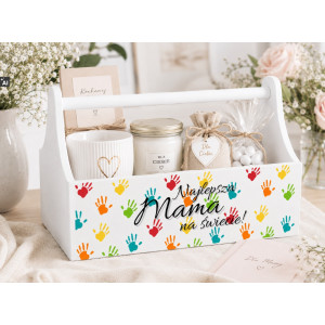 Personalizowany narzędziownik dla Mamy i – drewniany organizer prezent na Dzień Mamy