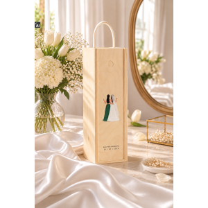 Personalizowana skrzynka drewniana na wino z nadrukiem UV 10x11x35cm