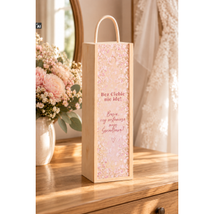 Personalizowana skrzynka drewniana na wino z nadrukiem UV 10x11x35cm