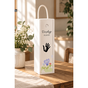 Personalizowana skrzynka drewniana na wino z nadrukiem UV 10x11x35cm