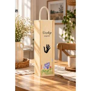Personalizowana skrzynka drewniana na wino z nadrukiem UV 10x11x35cm