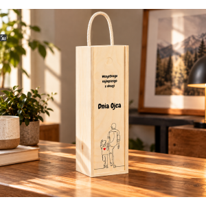 Personalizowana skrzynka drewniana na wino z nadrukiem UV 10x11x35cm