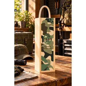 Personalizowana skrzynka drewniana na wino z nadrukiem UV 10x11x35cm