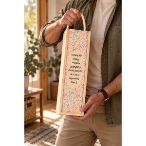 Personalizowana skrzynka drewniana na wino z nadrukiem UV 10x11x35cm