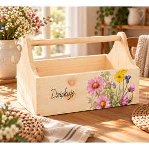 Personalizowany narzędziownik dla Mamy i – drewniany organizer prezent na Dzień Mamy