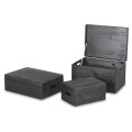 Skrzynka drewniana z deklem 40x30x13,5 /315114 Jet black