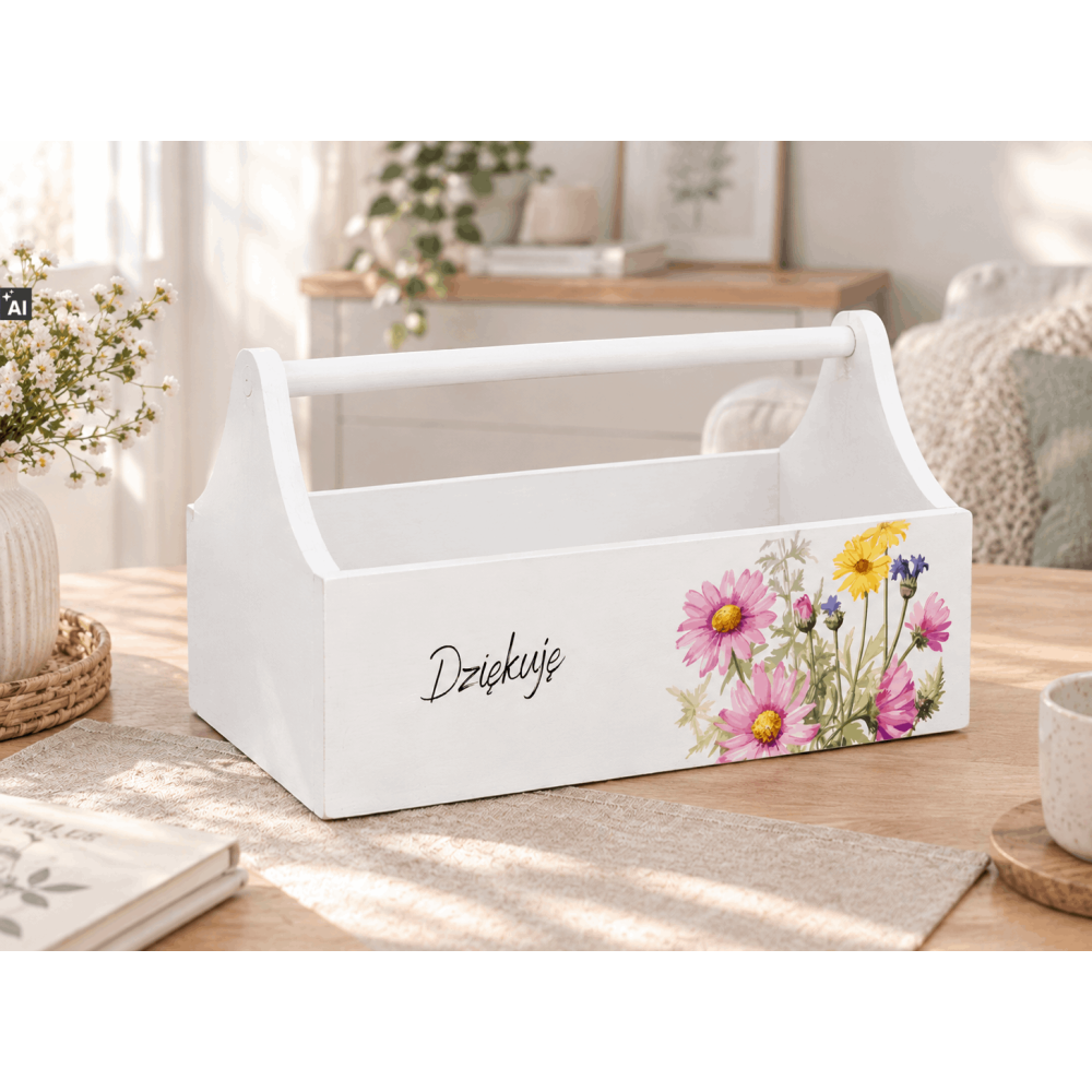 Personalizowany narzędziownik dla Mamy i – drewniany organizer prezent na Dzień Mamy