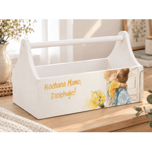 Personalizowany narzędziownik dla Mamy i – drewniany organizer prezent na Dzień Mamy