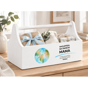 Personalizowany narzędziownik dla Mamy i – drewniany organizer prezent na Dzień Mamy