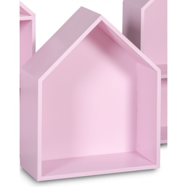 Półka domek drewniany III 27x12x33 /504305 Light pink