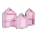 Półka domek drewniany I 32x12x44 /504105 Light pink