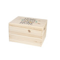 Skrzynka drewniana z deklem 40x30x23 /3152.UV.III NADRUK HOME SWEET HOME