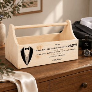 Personalizowany Drewniany Narzędziownik dla Świadków z nadrukiem UV