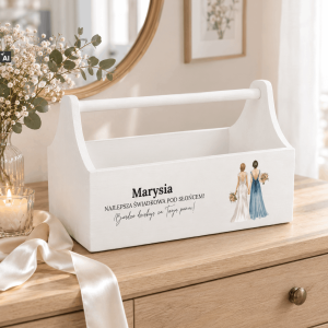 Personalizowany Drewniany Narzędziownik dla Świadków z nadrukiem UV
