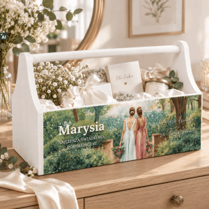 Personalizowany Drewniany Narzędziownik dla Świadków z nadrukiem UV