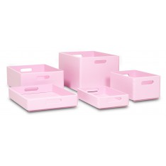 Skrzynka drewniana 40x30x6 cm Light pink