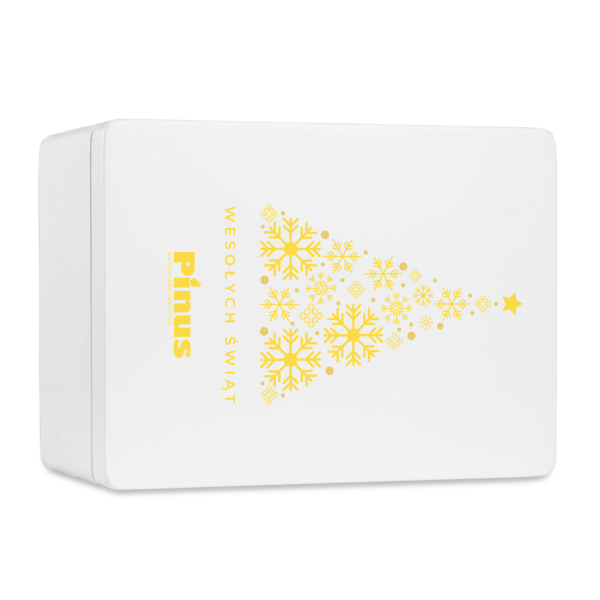 Drewniane pudełko świąteczne z nadrukiem dla firm prezent biznesowy