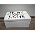 Skrzynka drewniana z deklem 30x20x13,5 /3150.01.UV.3 HOME SWEET HOME /SIGNAL WHITE