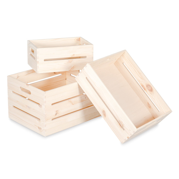 Skrzynka drewniana 30x20x13,5 /314000BG Z nacięciem na bokach, ostrokrawężna