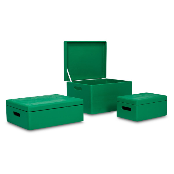 Skrzynka drewniana z deklem 40x30x23cm Mint green