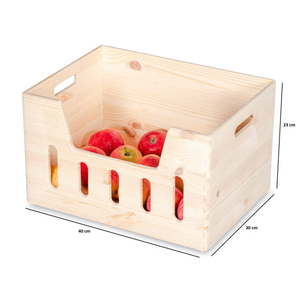 Skrzynka drewniana 40x30x23 cm z wybarniem