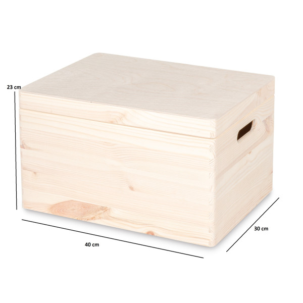Skrzynka drewniana z deklem 40x30x23cm Natural wood Skrzynka drewniana z deklem 40x30x23cm Natural wood