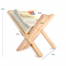 Gazetownik drewniany 34x32x35 cm Natural wood